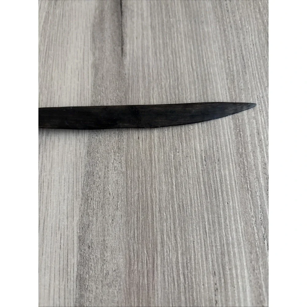 Vintage Hand Carved African Ebony‎ Wood Rhinoceros Figure Letter Opener 8